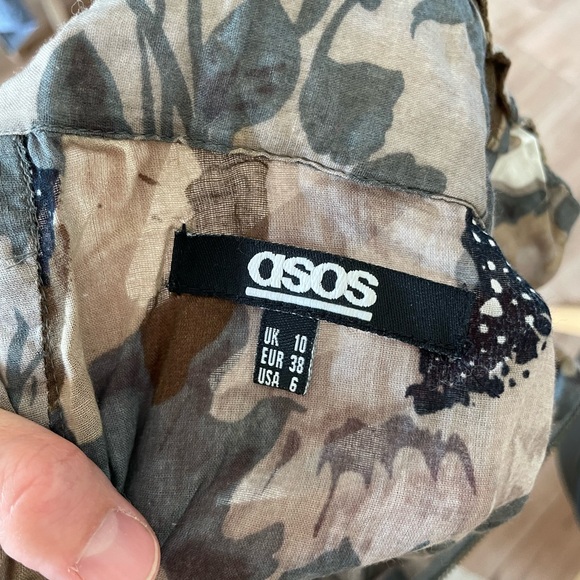 ASOS floral maxi dress Women’s 6 Floral Hi Low Zipper Front Flowy Beachy Gown - Picture 8 of 15